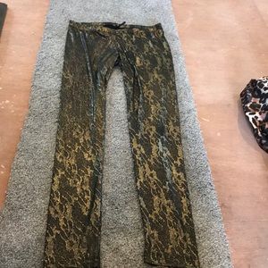 Gold and Black Sparkly Leggings